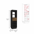Pemberly Row Engineered Wood Bar Cabinet in Black Wengue-Walnut