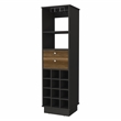 Pemberly Row Engineered Wood Bar Cabinet in Black Wengue-Walnut