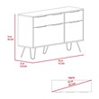 Pemberly Row Modern Metal Dresser with 4 Drawers in Light Oak