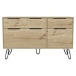 Pemberly Row Modern Metal Dresser with 4 Drawers in Light Oak