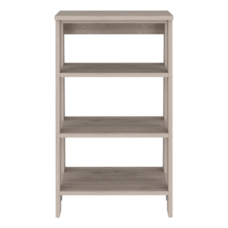 Pemberly Row Modern Wood Linen Cabinet with 4 Shelves in Light Gray