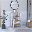 Pemberly Row Modern Wood Linen Cabinet with 4 Shelves in Light Oak/White