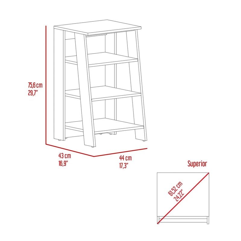 Pemberly Row Modern Wood Linen Cabinet with 4 Shelves in Light Oak/White