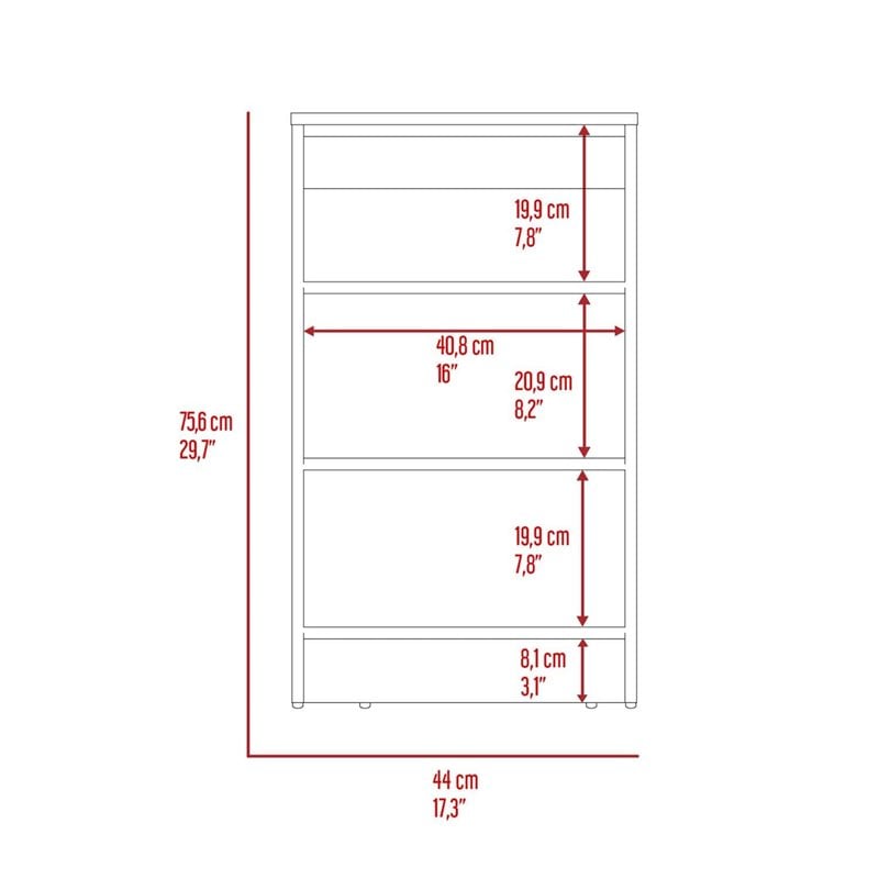 Pemberly Row Modern Wood Linen Cabinet with 4 Shelves in Light Oak/White