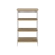 Pemberly Row Modern Wood Linen Cabinet with 4 Shelves in Light Oak/White