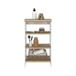 Pemberly Row Modern Wood Linen Cabinet with 4 Shelves in Light Oak/White