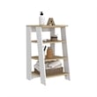 Pemberly Row Modern Wood Linen Cabinet with 4 Shelves in Light Oak/White