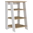 Pemberly Row Modern Wood Linen Cabinet with 4 Shelves in Light Oak/White