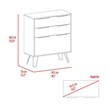 Pemberly Row Metal Dresser with 3 Drawers and Countertop in Light Oak