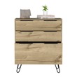 Pemberly Row Metal Dresser with 3 Drawers and Countertop in Light Oak