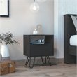 Pemberly Row Modern Metal Night Stand with 2 Shelves in Light Oak