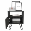 Pemberly Row Modern Metal Night Stand with 2 Shelves in Light Oak