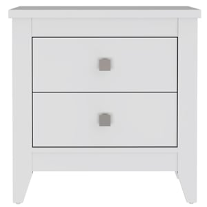 Pemberly Row 2 Shelf Engineered Wood Nightstand with 2 Drawers in White