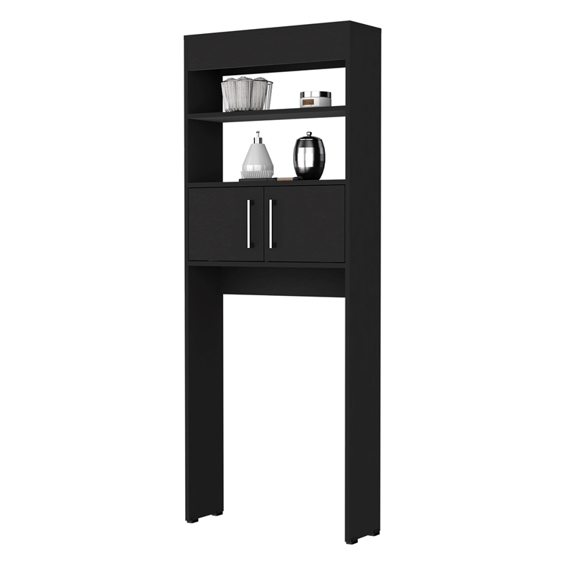Pemberly Row Over The Toilet Cabinet Engineered Wood in Black Wengue