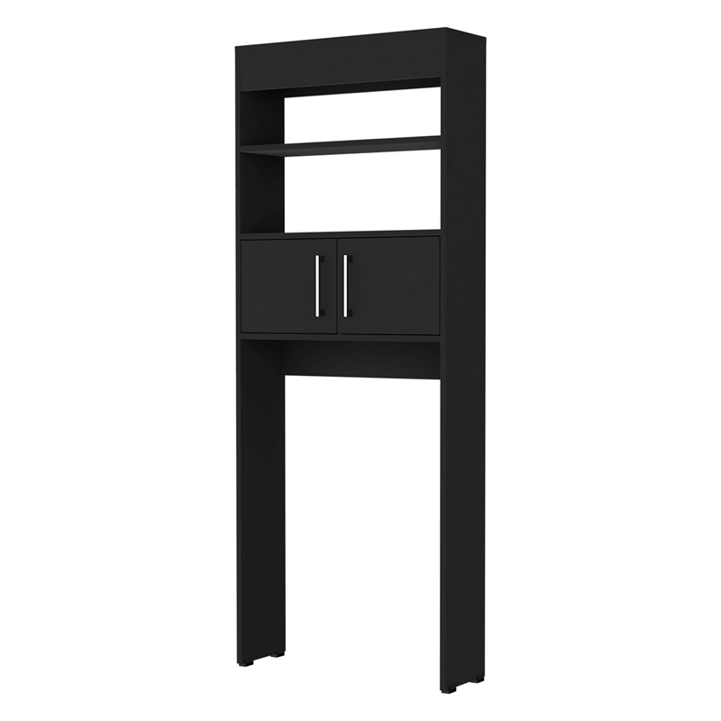Pemberly Row Over The Toilet Cabinet Engineered Wood in Black Wengue