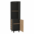 Pemberly Row Corner Bar Cabinet Engineered Wood in Black Wengue/Pine
