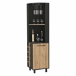 Pemberly Row Corner Bar Cabinet Engineered Wood in Black Wengue/Pine