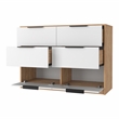 Pemberly Row Slide and Pull Dresser Engineered Wood in White/Pine