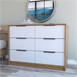 Pemberly Row Slide and Pull Dresser Engineered Wood in White/Pine