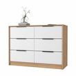 Pemberly Row Slide and Pull Dresser Engineered Wood in White/Pine
