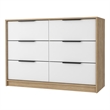Pemberly Row Slide and Pull Dresser Engineered Wood in White/Pine