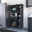 Pemberly Row Pantry Cabinet with 6 Doors Engineered Wood in Black