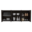 Pemberly Row Wall Cabinet with 4 Doors Engineered Wood in Black