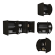 Pemberly Row Wall Cabinet with 4 Doors Engineered Wood in Black