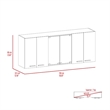 Pemberly Row Wall Cabinet with 4 Doors Engineered Wood in Black