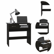 Pemberly Row 2 Piece Home Office Set Engineered Wood in Black
