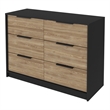 Pemberly Row Slide and Pull Dresser with 4 Drawers Engineered Wood in Black