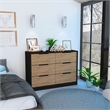 Pemberly Row Slide and Pull Dresser with 4 Drawers Engineered Wood in Black