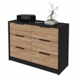 Pemberly Row Slide and Pull Dresser with 4 Drawers Engineered Wood in Black