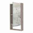 Pemberly Row Engineered Wood Medicine Cabinet with Mirror in Light Gray