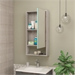 Pemberly Row Engineered Wood Medicine Cabinet with Mirror in Light Gray