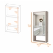 Pemberly Row Engineered Wood Medicine Cabinet with Mirror in Light Gray