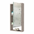 Pemberly Row Engineered Wood Medicine Cabinet with Mirror in Light Gray