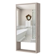 Pemberly Row Engineered Wood Medicine Cabinet with Mirror in Light Gray
