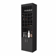 Pemberly Row 20 Inch 2 Door Modern Engineered Wood Bar Cabinet in Black