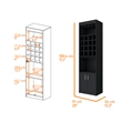 Pemberly Row 20 Inch 2 Door Modern Engineered Wood Bar Cabinet in Black