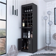 Pemberly Row 20 Inch 2 Door Modern Engineered Wood Bar Cabinet in Black