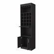 Pemberly Row 20 Inch 2 Door Modern Engineered Wood Bar Cabinet in Black