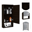 Pemberly Row Engineered Wood Medicine Cabinet with Mirror in Black