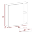 Pemberly Row Modern Engineered Wood Medicine Cabinet with Mirror in White