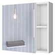 Pemberly Row Modern Engineered Wood Medicine Cabinet with Mirror in White