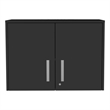 Pemberly Row 2 Door Modern Engineered Wood Storage Cabinet in Black