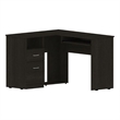 Pemberly Row L-Shaped Modern Engineered Wood Desk in Black Wenge