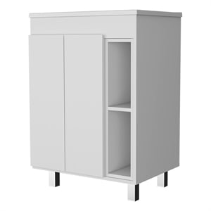 Pemberly Row Freestanding Bathroom Vanity Cabinet 24 Inch in White