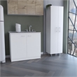 Pemberly Row 2 Piece Kitchen Set with Sink and Pantry in White
