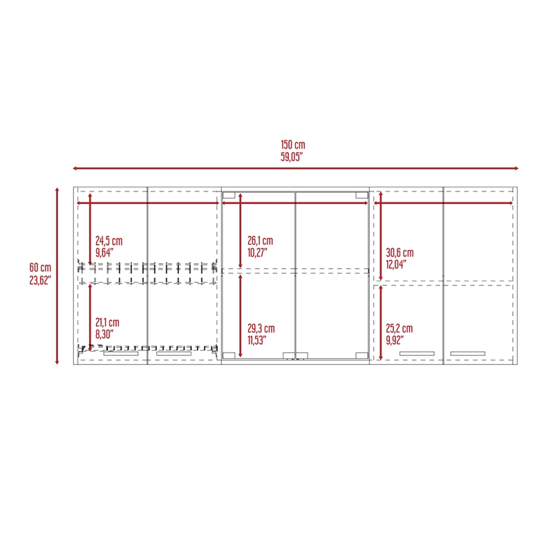 Pemberly Row 2 Piece Kitchen Set with Glass Door Wall Cabinet in White/Oak